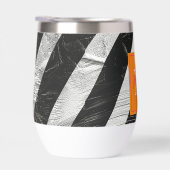 Zèbre Artistique Gris Orange & Monogramme Rose Cha (Droite)