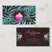 Zèbre BBP de petit gâteau de carte de visite de (Devant / Derrière)