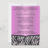 Zèbre bitumé chic Imprimer 5 x 7 Invitations [rose (Dos)