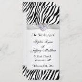 Zèbre blanc noir, ruban, programme de mariage de b (Devant / Derrière)