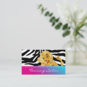 Zèbre blond rose rouge de bronzage de carte de (Debout devant)