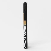 Zèbre de coque iphone de monogramme (Dos/Gauche)