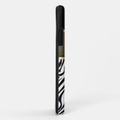 Zèbre de coque iphone de monogramme (Dos/Droite)