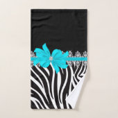 Zèbre de Delilah de diamant (Teal) (Serviette à main)