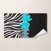 Zèbre de Delilah de diamant (Teal) (Serviette à main)