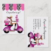 Zèbre de fille de scooter de carte de visite de (Devant / Derrière)