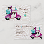 Zèbre de la fille aa de scooter de carte de visite (Devant / Derrière)