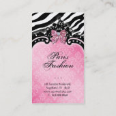 Zèbre de mode de Paris de carte de visite de (Dos)