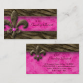 Zèbre de rose de bijoux de carte de visite de (Devant / Derrière)