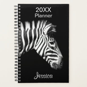 Zèbre en noir et blanc Nom personnalisé