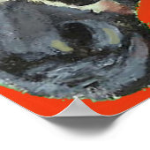 zèbre en rouge - affiche (Coin)