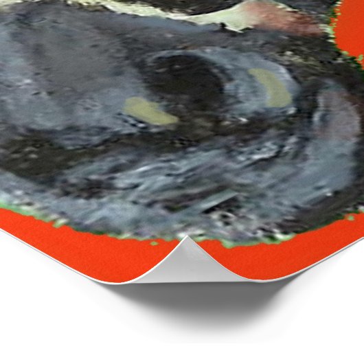 zèbre en rouge - affiche (Coin)