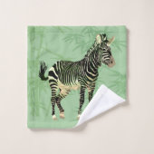 Zèbre exotique avec bambou (Gant de toilette)