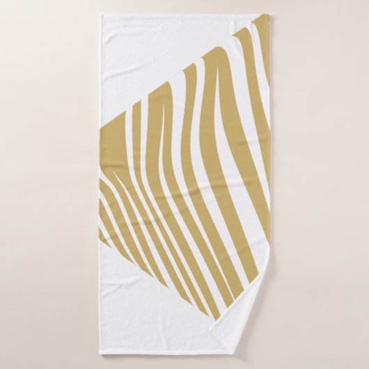 Zèbre géométrique blanc & beige (Serviette de bain)