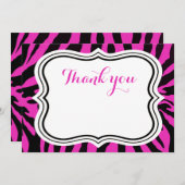 Zèbre mode fille animal noir rose merci (Devant / Derrière)