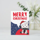 Zèbre Noël Zèbres Animaux d'hiver Carte de vacance (Debout devant)