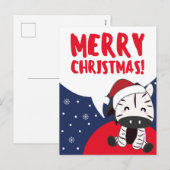 Zèbre Noël Zèbres Animaux d'hiver Carte de vacance (Devant / Derrière)