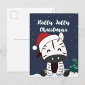 Zèbre Noël Zèbres Animaux d'hiver Carte de vacance (Devant / Derrière)