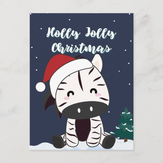 Zèbre Noël Zèbres Animaux d'hiver Carte de vacance (Devant)