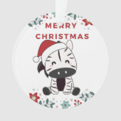 Zèbre Noël Zèbres Animaux d'hiver Ornement (devant)