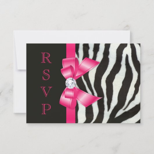 Zèbre Nœud Rose Chaud RSVP (Devant)