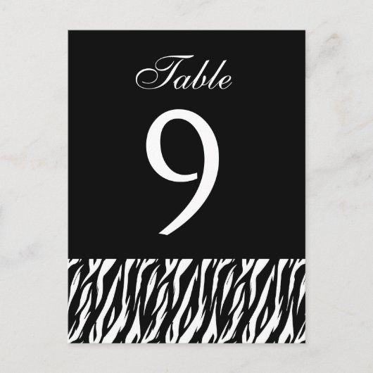 Zèbre noir blanc Numéro de table Partie de l'ensem (Devant)