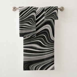Zèbre noir et blanc Wavy Abstraction