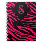 Zèbre noir rose chaud Imprimer Carnet spiral anima (Devant)