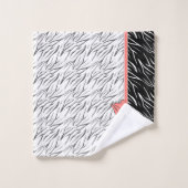 Zèbre peau noir blanc tigre rayures de cuir rose (Gant de toilette)