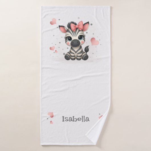 Zèbre petit adorable  (Serviette de bain)