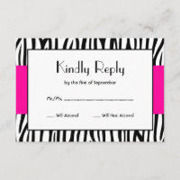 Zèbre rose moderne RSVP