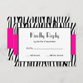 Zèbre rose moderne RSVP (Devant / Derrière)