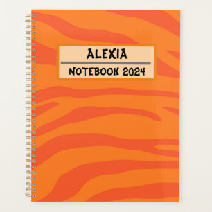 Zèbre rouge sur motif orange  Spiral Photo Carnet