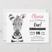 Zèbre sauvage | Invitation à l'anniversaire de la  (Devant)