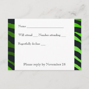 Zèbre vert de la chaux noire Tirages rsvp avec env