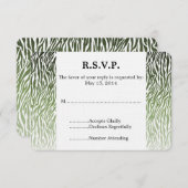 Zèbre vert sauvage Imprimer mariage RSVP (Devant / Derrière)