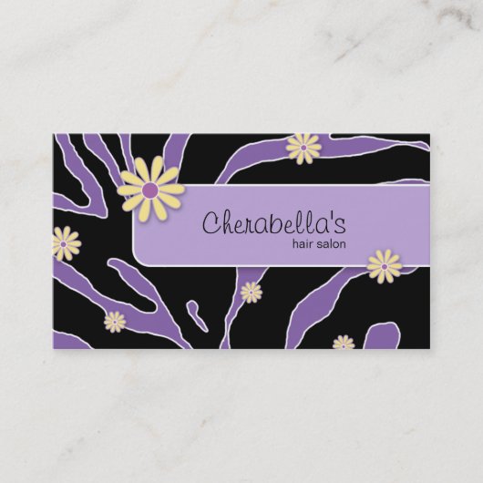Zèbre YB pourpre de carte de visite de fleur de (Devant)