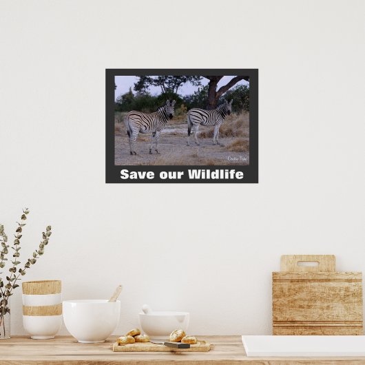 Zèbres Affiche de sauvegarde de notre faune et flo (Cuisine)