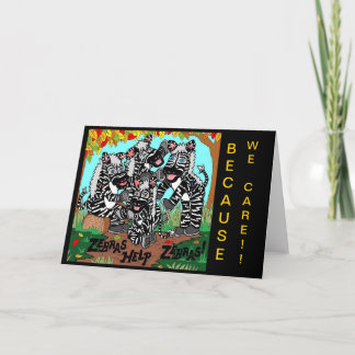 ZÈBRES D'AIDE DE ZÈBRES PARCE QUE NOUS CARTE DE