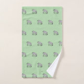 Zèbres kényans mignons vert doux (Serviette à main)