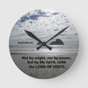 Zech. 4:6 Niet bij machte, noch bij machte, Ronde Klok