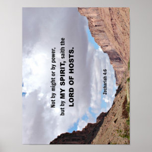 Zechariah 4:6 Niet door de macht of de macht.... Poster