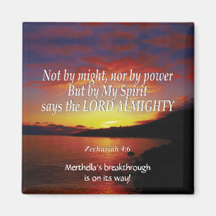 Zechariah 4:6 NIET DOOR MIGHT Aangepaste Aangepast Magneet