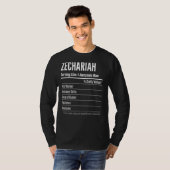 Zechariah Serving Size Nutrition Label Calories T-shirt (Voorkant volledig)