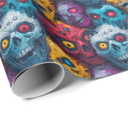 Zed Head - Neon Zombie Horde Pattern Cadeaupapier