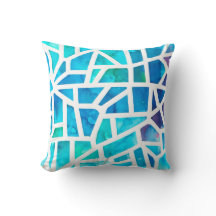 Zee abstracte Waterverf Glass Turquoise Blue