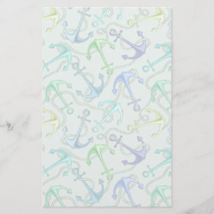 Zee Anchors en hellingspatroon Briefpapier