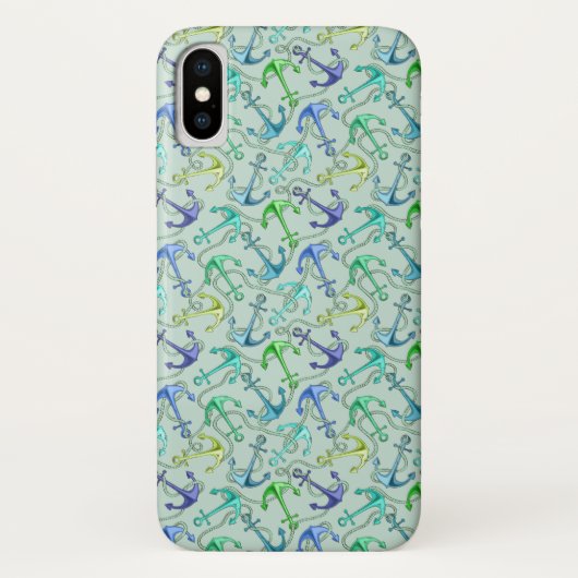 Zee Anchors en hellingspatroon Case-Mate iPhone Case (Achterkant)