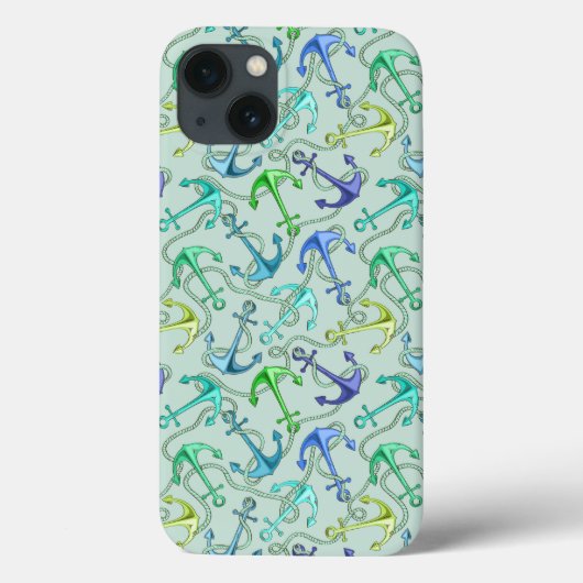 Zee Anchors en hellingspatroon Case-Mate iPhone Case (Achterkant)
