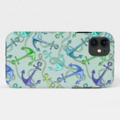 Zee Anchors en hellingspatroon Case-Mate iPhone Case (Achterkant (horizontaal))